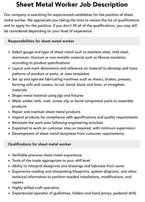 highest paid sheet metal workers|sheet metal worker responsibilities.